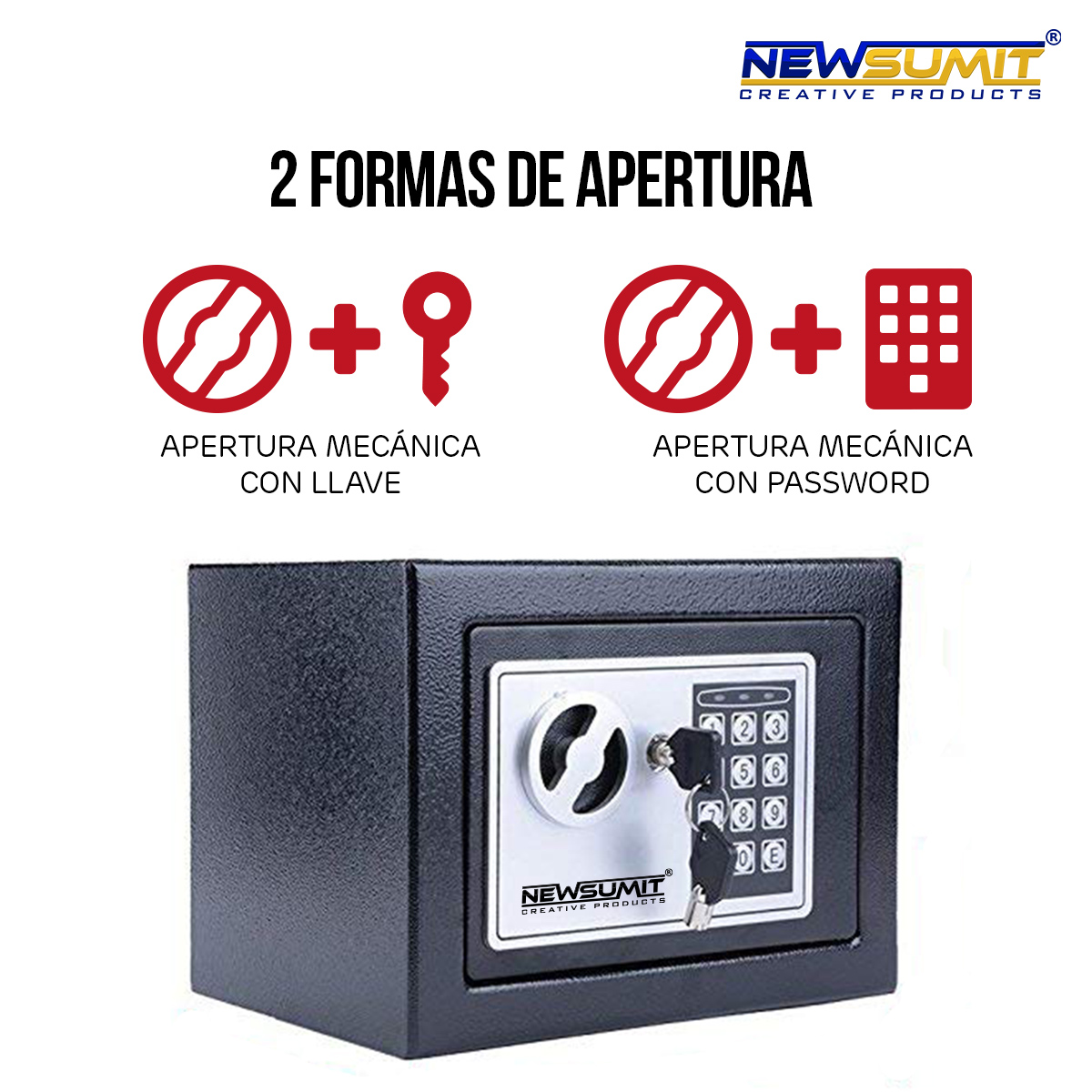 Caja Fuerte De Seguridad Digital Con Apertura Electrónica Negra Malubero  Malu1380